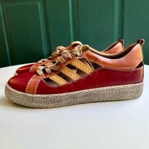 Spring Step L’ARTISTE Porscha Leather Cut Out Sneakers NWOB 41